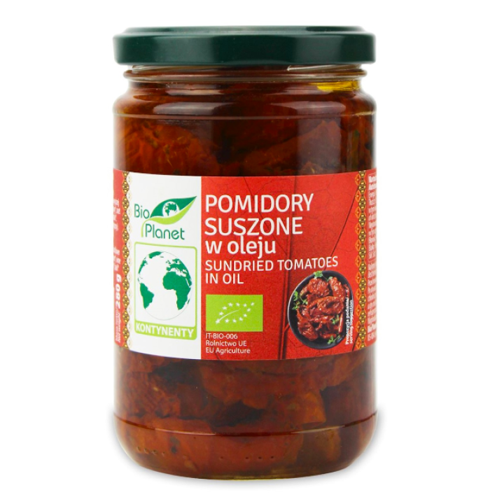 Ekologiški džiovinti pomidorai aliejuje, 280 g