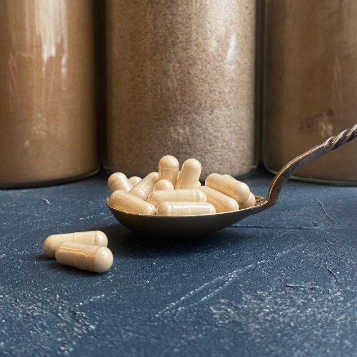 Ekologiški Lion's Mane (Liūto karčiai, Hericium erinaceus) grybai, 500 mg kapsulėse