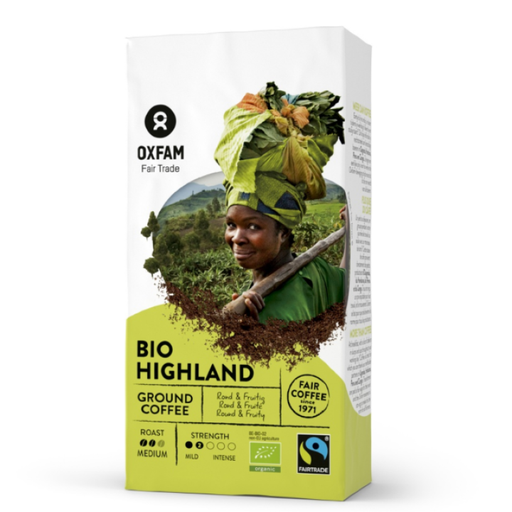 Органический молотый кофе арабика/робуста Highland Fair Trade, 250 г, Oxfam