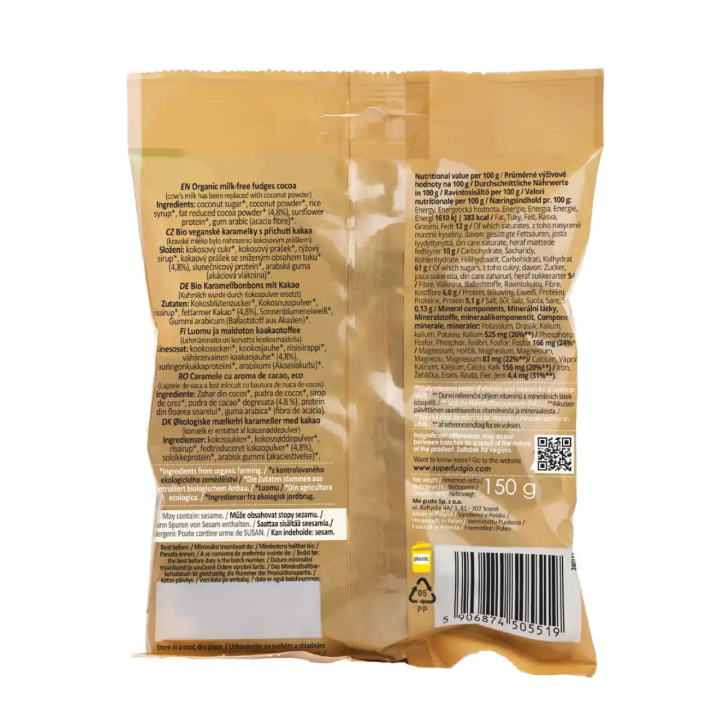 Ekologiški augaliniai saldainiai „Karvutė“ kakaviniai, 150g