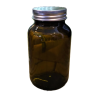 Brown glass jar with metal lid, 200 ml