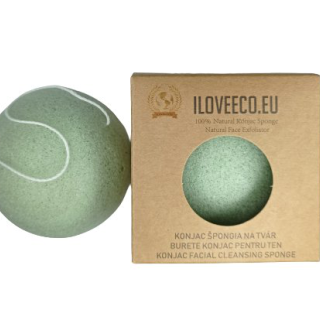 Natūrali kempinėlė iš konjako manano (veidui) Green Tea