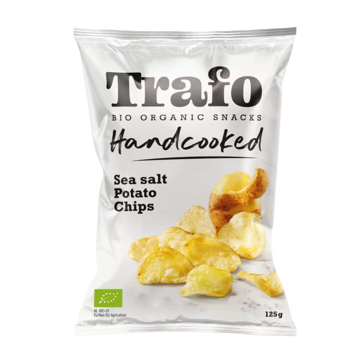 Органические картофельные чипсы с морской солью TRAFO, 125 г