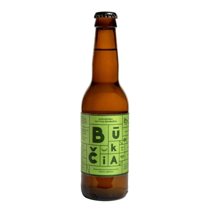 Ekologiška kombučia matcha, 330 ml
