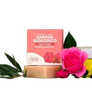 Organic soap Argan and Rose, 100 g, Officina dei Saponi