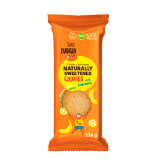 Ekologiški sausainiai su bananais, saldinti agava, 130 g