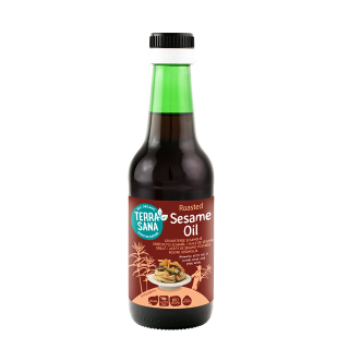Organic sesame oil (toasted seeds), gluten-free, 250 ml, TERRASANA