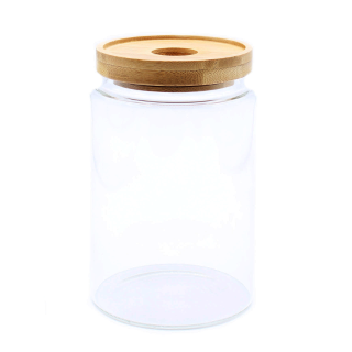 Stylish jar with bamboo lid - 9×15 cm, 850 ml