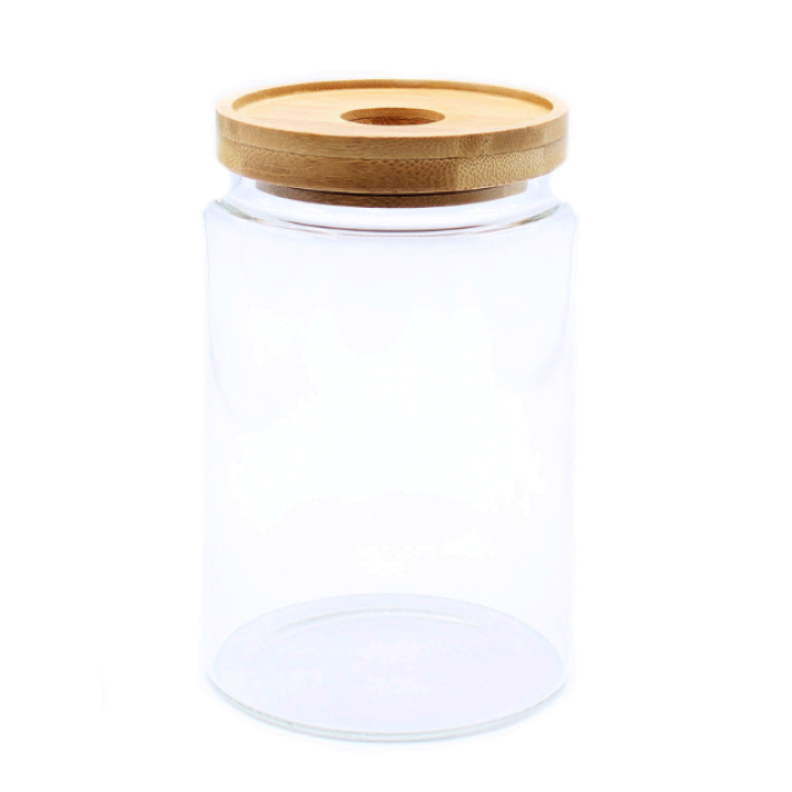 Stylish jar with bamboo lid - 9×15 cm, 850 ml