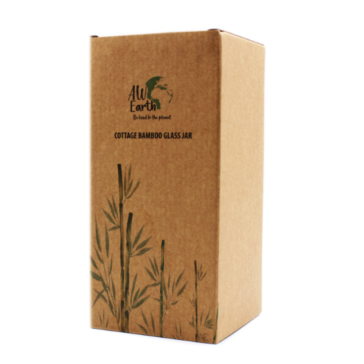 Stylish jar with bamboo lid - 9×15 cm, 850 ml