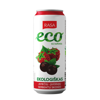 Organic raspberry and blackcurrant flavoured carbonated soft drink with juice, 0.5l RASA ECO