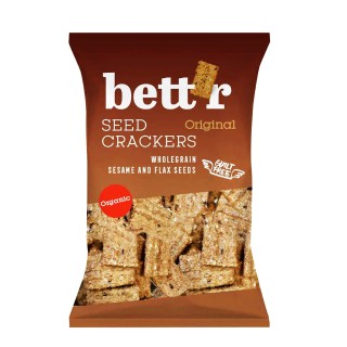 Organic whole wheat crackers with seeds, 150 g Bett'r
