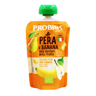 Ekologiška kriaušių ir bananų tyrė be cukraus, 100 g