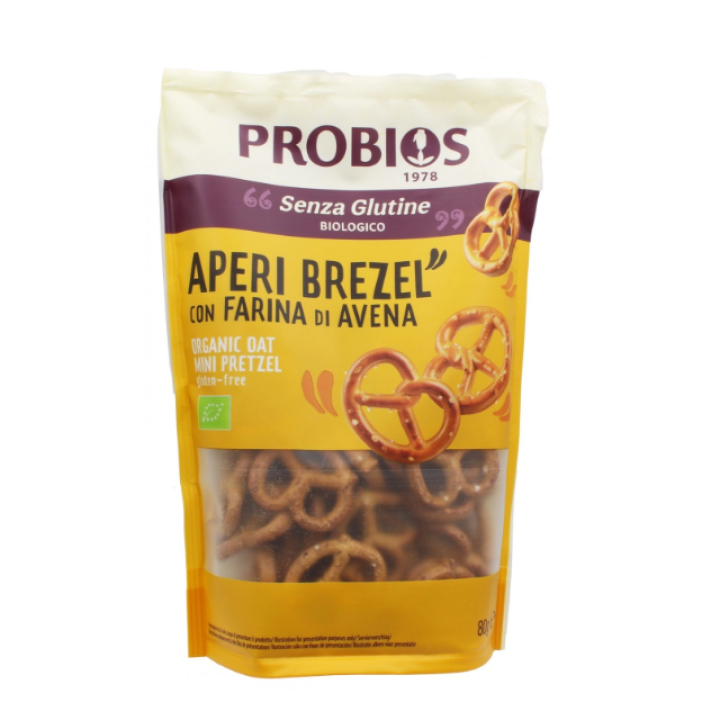 Ekologiški sūdyti avižiniai sausainiai Pretzels, 80 g