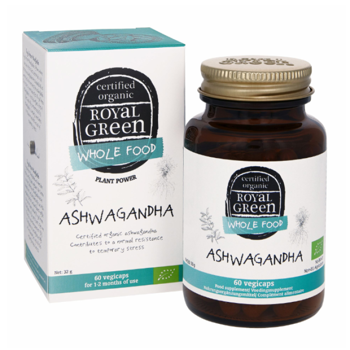 Органическая ашвагандха (ashvagandha) ROYAL GREEN, 60 капсул