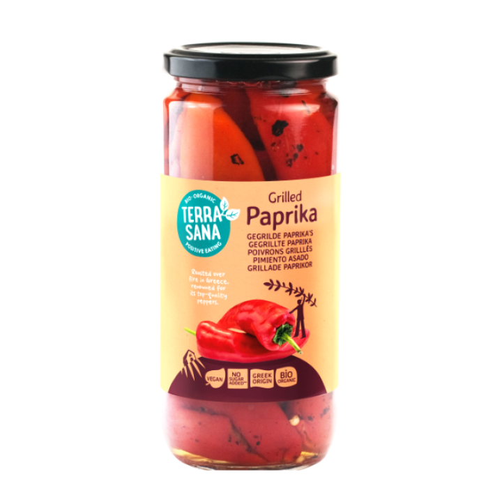 Ekologiškos grilyje keptos paprikos, 450 g