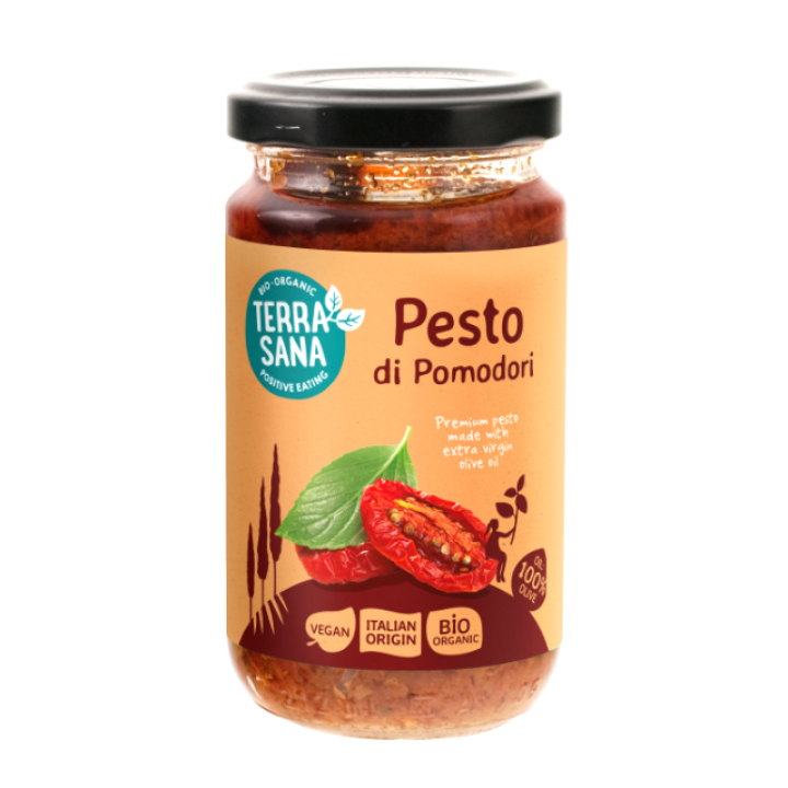 Ekologiškas saulėje džiovintų pomidorų užtepas Pesto di Pomodori, 180 g