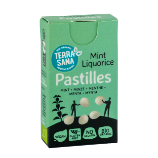 Ekologiškos saldymedžio mėtinės pastilės, 25 g