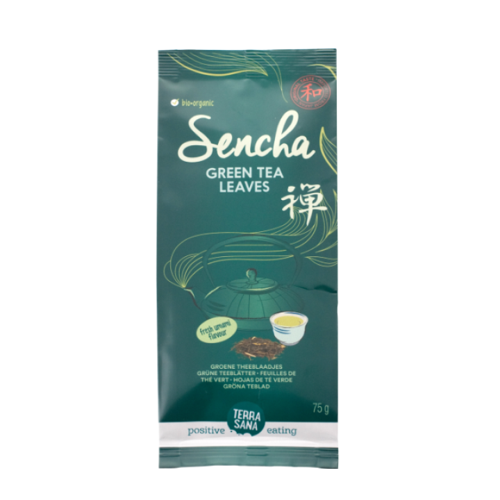 Ekologiška japoniška žalioji arbata Sencha, 75 g