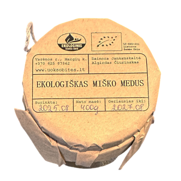 Organic forest honey "Uokso bites", 400 g