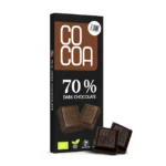 Ekologiškas juodasis šokoladas RAW 70 %, 50 g, COCOA